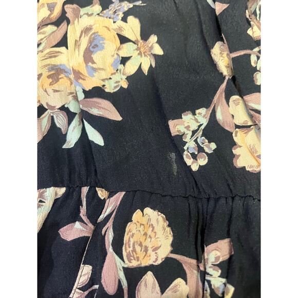 ASTR The Label Faux Wrap Black Floral High Low Maxi Dress Womens L Wedding - Picture 9 of 13